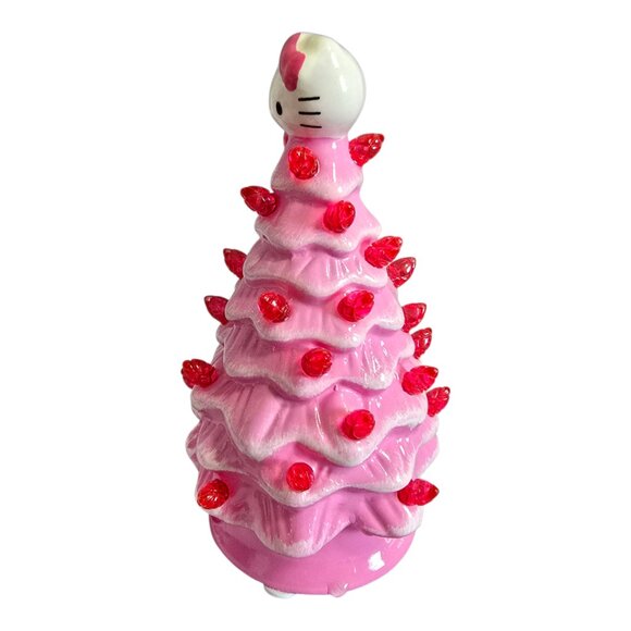 NEW in Box Hello Kitty Light-Up Ceramic Christmas Tree 5.8" Pink - Picture 3 of 13
